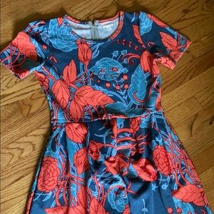 Floral LulaRoe Amelia dress fit flare w pockets